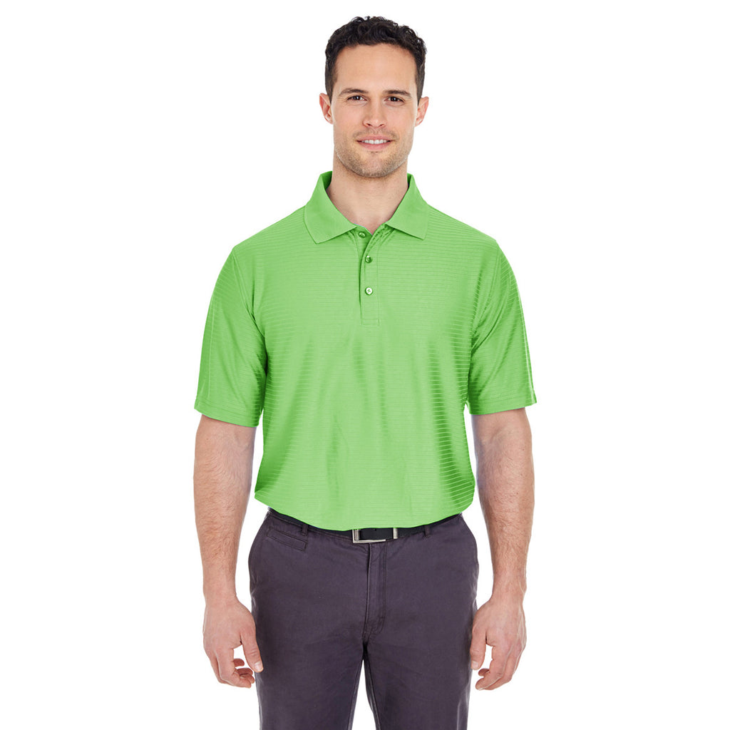 UltraClub Men's Apple Cool & Dry Elite Tonal Stripe Performance Polo