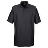 UltraClub Men's Black Cool & Dry Elite Tonal Stripe Performance Polo