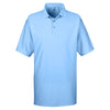 UltraClub Men's Carolina Blue Cool & Dry Elite Tonal Stripe Performance Polo