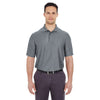 UltraClub Men's Charcoal Cool & Dry Elite Tonal Stripe Performance Polo