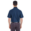 UltraClub Men's Navy Cool & Dry Elite Tonal Stripe Performance Polo