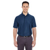 UltraClub Men's Navy Cool & Dry Elite Tonal Stripe Performance Polo