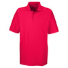 UltraClub Men's Red Cool & Dry Elite Tonal Stripe Performance Polo