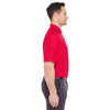 UltraClub Men's Red Cool & Dry Elite Tonal Stripe Performance Polo