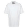 UltraClub Men's White Cool & Dry Elite Tonal Stripe Performance Polo