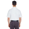 UltraClub Men's White Cool & Dry Elite Tonal Stripe Performance Polo