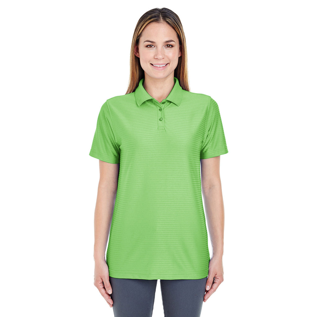 UltraClub Women's Apple Cool & Dry Elite Tonal Stripe Performance Polo