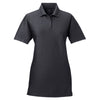 UltraClub Women's Black Cool & Dry Elite Tonal Stripe Performance Polo