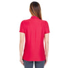 UltraClub Women's Red Cool & Dry Elite Tonal Stripe Performance Polo