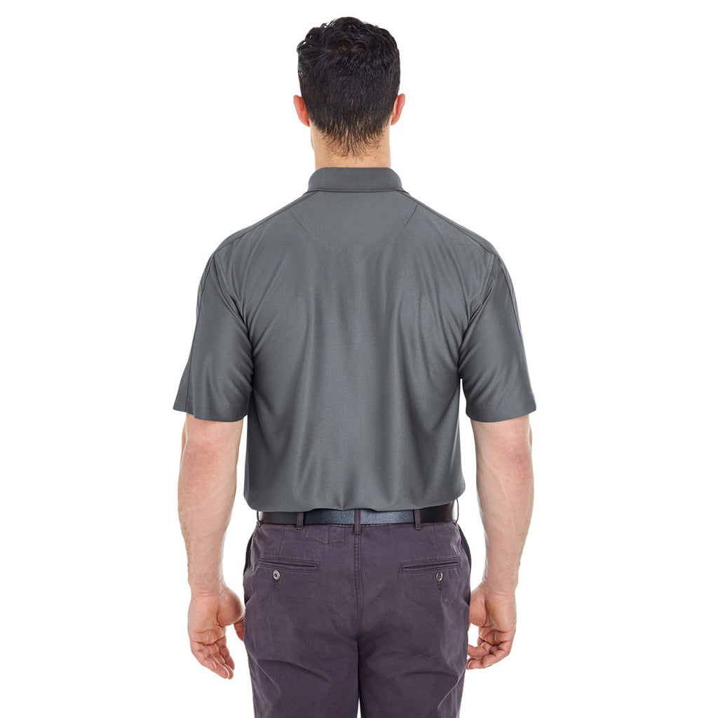 UltraClub Men's Charcoal Tall Cool & Dry Elite Performance Polo