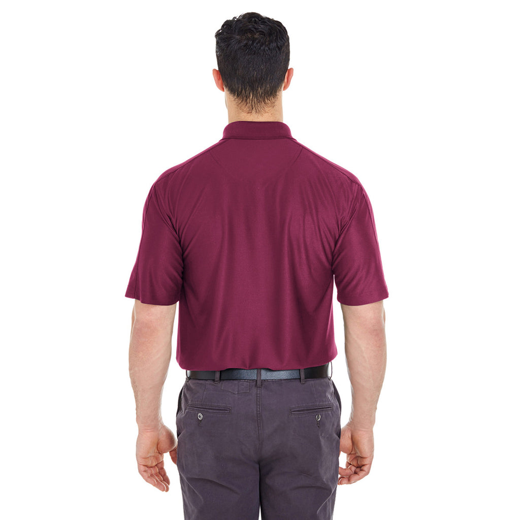 UltraClub Men's Maroon Tall Cool & Dry Elite Performance Polo