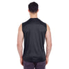 UltraClub Men's Black Cool & Dry Sport Performance Interlock Sleeveless T-Shirt