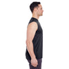 UltraClub Men's Black Cool & Dry Sport Performance Interlock Sleeveless T-Shirt