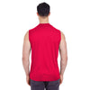 UltraClub Men's Red Cool & Dry Sport Performance Interlock Sleeveless T-Shirt