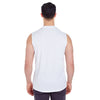 UltraClub Men's White Cool & Dry Sport Performance Interlock Sleeveless T-Shirt