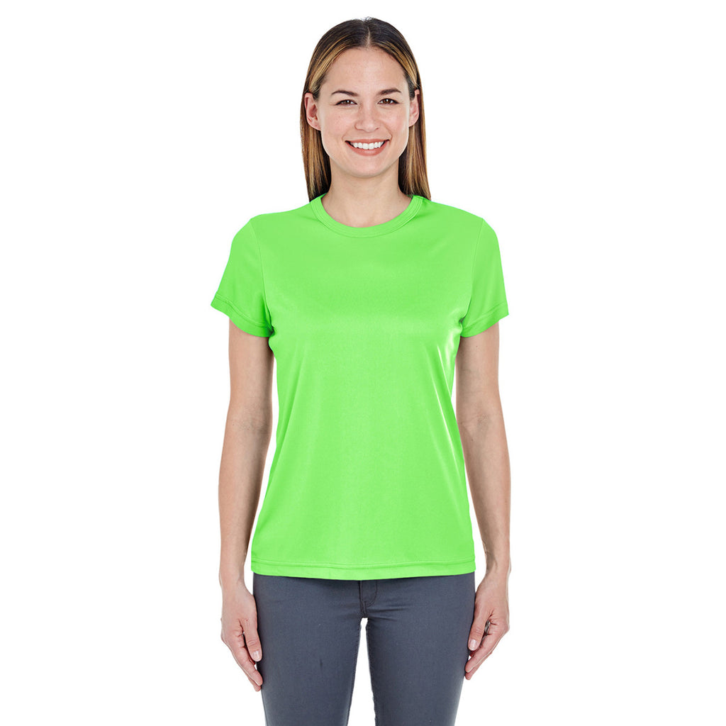 UltraClub Women's Lime Cool & Dry Sport Performance Interlock T-Shirt