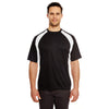 UltraClub Men's Black/White Cool & Dry Sport Two-Tone Performance Interlock T-Shirt