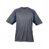 UltraClub Men's Charcoal/Navy Cool & Dry Sport Two-Tone Performance Interlock T-Shirt