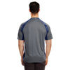 UltraClub Men's Charcoal/Navy Cool & Dry Sport Two-Tone Performance Interlock T-Shirt