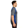 UltraClub Men's Charcoal/Royal Cool & Dry Sport Two-Tone Performance Interlock T-Shirt