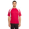 UltraClub Men's Red/White Cool & Dry Sport Two-Tone Performance Interlock T-Shirt