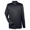 UltraClub Men's Black Cool & Dry Sport Performance Interlock Quarter-Zip Pullover