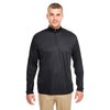 UltraClub Men's Black Cool & Dry Sport Performance Interlock Quarter-Zip Pullover