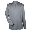 UltraClub Men's Charcoal Cool & Dry Sport Performance Interlock Quarter-Zip Pullover