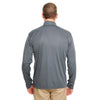 UltraClub Men's Charcoal Cool & Dry Sport Performance Interlock Quarter-Zip Pullover