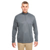 UltraClub Men's Charcoal Cool & Dry Sport Performance Interlock Quarter-Zip Pullover