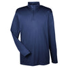 UltraClub Men's Navy Cool & Dry Sport Performance Interlock Quarter-Zip Pullover