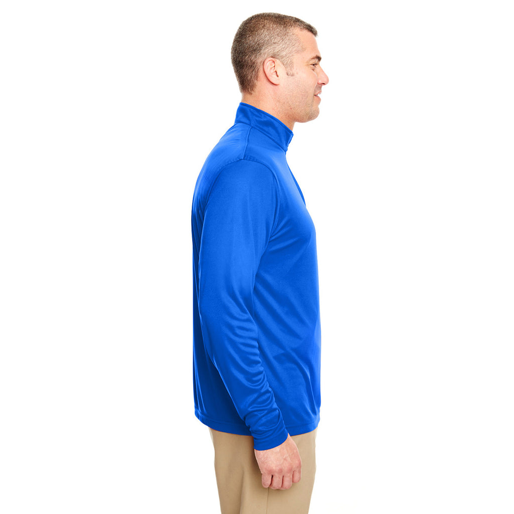 UltraClub Men's Royal Cool & Dry Sport Performance Interlock Quarter-Zip Pullover