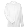 UltraClub Men's White Cool & Dry Sport Performance Interlock Quarter-Zip Pullover