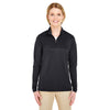 UltraClub Women's Black Cool & Dry Sport Performance Interlock Quarter-Zip Pullover