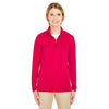 UltraClub Women's Red Cool & Dry Sport Performance Interlock Quarter-Zip Pullover