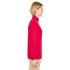 UltraClub Women's Red Cool & Dry Sport Performance Interlock Quarter-Zip Pullover