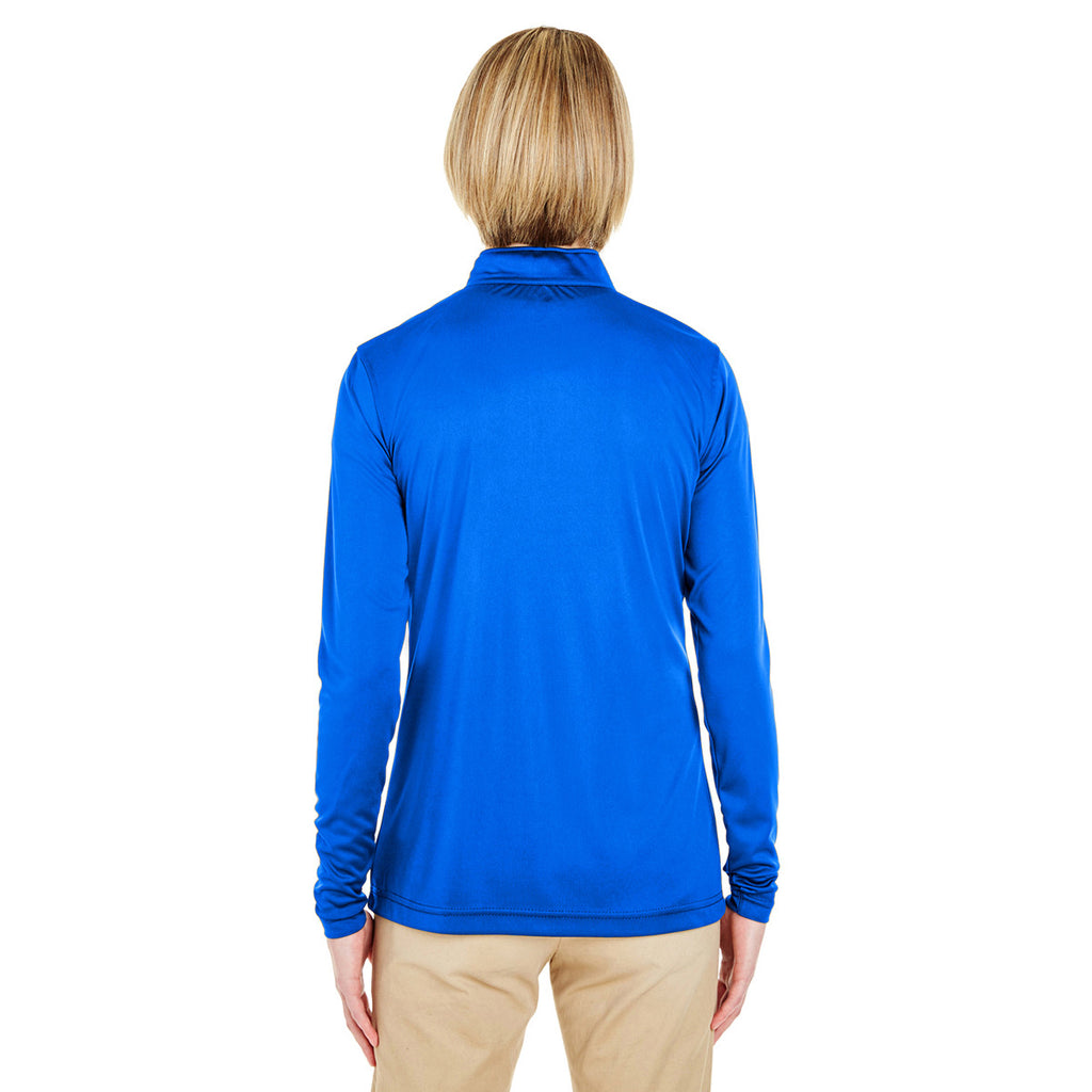 UltraClub Women's Royal Cool & Dry Sport Performance Interlock Quarter-Zip Pullover