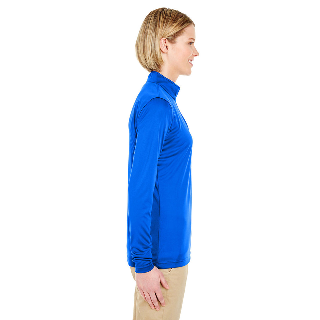 UltraClub Women's Royal Cool & Dry Sport Performance Interlock Quarter-Zip Pullover