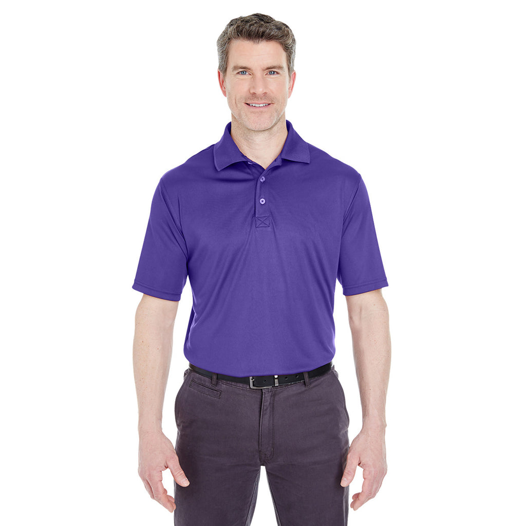 UltraClub Men's Purple Cool & Dry Sport Performance Interlock Polo