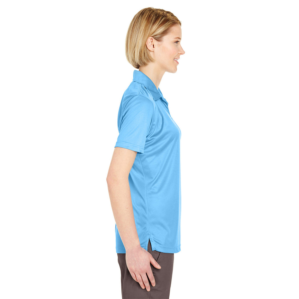 UltraClub Women's Columbia Blue Cool & Dry Sport Performance Interlock Polo