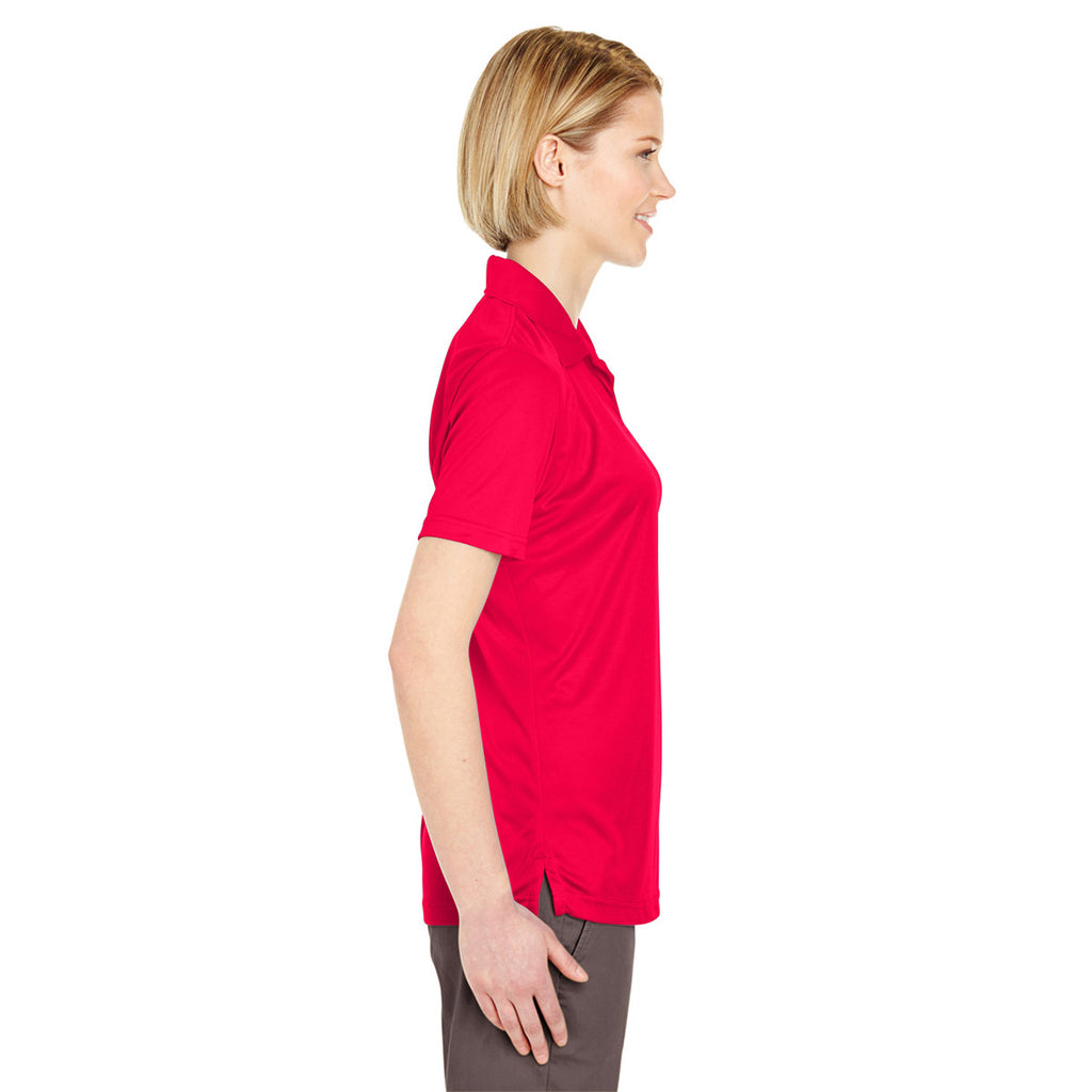 UltraClub Women's Red Cool & Dry Sport Performance Interlock Polo