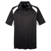 UltraClub Men's Black/White Cool & Dry Sport Performance Colorblock Interlock Polo