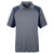 UltraClub Men's Charcoal/Navy Cool & Dry Sport Performance Colorblock Interlock Polo