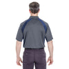 UltraClub Men's Charcoal/Navy Cool & Dry Sport Performance Colorblock Interlock Polo