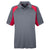 UltraClub Men's Charcoal/Red Cool & Dry Sport Performance Colorblock Interlock Polo