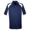 UltraClub Men's Navy/White Cool & Dry Sport Performance Colorblock Interlock Polo