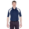 UltraClub Men's Navy/White Cool & Dry Sport Performance Colorblock Interlock Polo