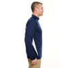 UltraClub Men's Navy/White Cool & Dry Sport Quarter-Zip Pullover with Side Panels