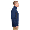 UltraClub Men's Navy/Flint Cool & Dry Colorblock Dimple Mesh Quarter-Zip Pullover