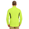 UltraClub Men's Yellow/Flint Cool & Dry Colorblock Dimple Mesh Quarter-Zip Pullover